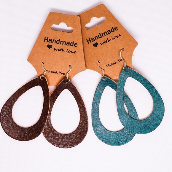 #029 Earrings leather - Picture 1 of 1